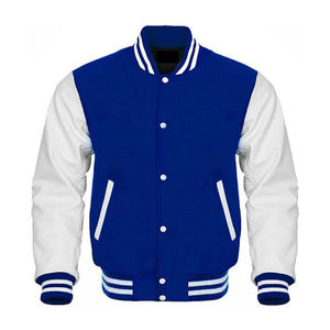 Men's Fashion Casual Eco-Friendly Breathable Varsity Jacket Loose Stand Collar Front <b>Wool</b> Viscose Oem Custom 2026 High Quality - Product Image 1