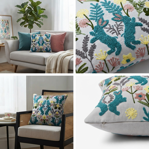 Fundas de cojín bordadas de algodón premium para hoteles y decoración de interiores de lujo. Compre directamente del fabricante a bajo precio. - Product Image 2