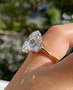 3 Carat Oval Cut <b>Diamond</b> with Two Tapered Baguette Side Stones Knife Edge Basket Set Engagement <b>Ring</b>, IGI Certified - Product Image 6