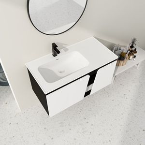 40\" Floating <b>Wall</b> <b>Mounted</b> Bathroom Vanity with Ceramic Sink & Soft-Close <b>Cabinet</b> Door - Product Image 3
