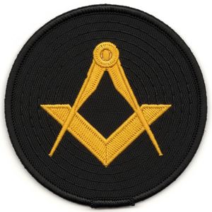 Parche Termoadhesivo de Estrella y Cuadrado de la Francmasonería, Insignia Bordada de Círculo Negro para Ropa, Trajes, Chaquetas, Uniformes y Equipamiento Masónico - Product Image 3