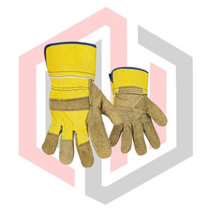 Chrome Leather Rigger Reinforced Palm Gloves Yellow Fabric Anti-static Silicone-free Soft Flexible Breathable Comfortable <b>Fire</b> - Product Image 2
