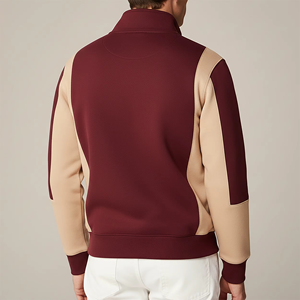 Sudadera con Cierre de Cremallera de un Cuarto, Color Personalizado OEM ODM, 100% Algodón, Gruesa, Oversize, Cuello Alto, Ropa Casual Urbana para Hombre - Product Image 2