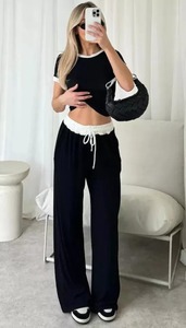 Activewear Women's High Waist Sportswear Flared Pants <b>Workout</b> Leggings Gym Fitness <b>Jacket</b> Two Piece Yoga Sets Front/Waist Design - Product Image 2
