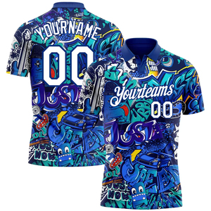 Sublimation 3D sur mesure pour polos, jersey 100% coton, motif uni imprimé pour polos - Product Image 3