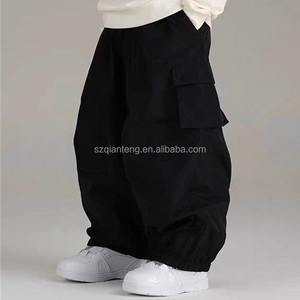 Pantalon cargo ample pour homme, décontracté, avec poches latérales, taille élastique et chevilles ajustables - Product Image 6