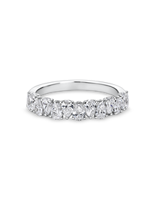 Anillo de media eternidad en forma de pera con diamantes cultivados en laboratorio, banda de boda en oro amarillo, blanco, rosa y platino de 18 quilates. - Product Image 3