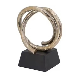 Elegant Metal Sculpture Modern Art Figurine <b>Decorative</b> Showpiece Living Room Office <b>Table</b> <b>Decor</b> Stylish Accent - Product Image 1