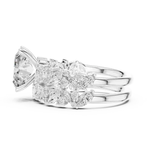 Ornate Vintage 2ct Radiant Cut Lab Grown Diamond Engagement <b>Ring</b> 18K Solid Gold IGI Certified Marquise Cluster <b>Split</b> Shank - Product Image 6
