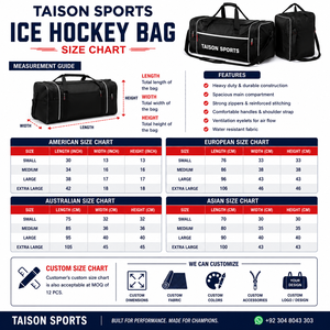 Sac de sport à roulettes TAISON SPORTS Premium 600 GSM en PU pour hockey sur glace, 30-40L, bleu noir, logo personnalisé par transfert thermique - Product Image 3