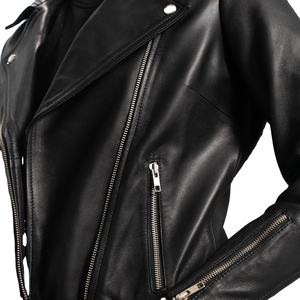 Chaqueta de Cuero para Mujer al por Mayor, Estilo Motero, Chaqueta de Cuero Personalizada, Color Marrón Claro 2026 - Product Image 6