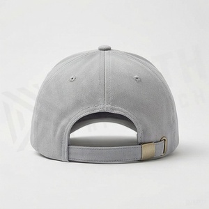 Light Gray 6-Panel <b>Baseball</b> <b>Cap</b> with Geometric Logo Front Panel Fitted Unisex Casual Hat Cotton Yarn Construction - Product Image 2