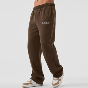 Regular Fit Wide Leg Canvas Mid Waist Spring Sweatpants Jogger Sweatwear Custom Logo Casual Sport Flare Pants Wholesale - Product Image 6