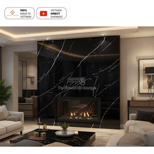 Nouvelle Arrivée NV930 – Dalle de Quartz Ingénierie à Base Noire et Veines Blanches pour Mur Décoratif - Product Image 2