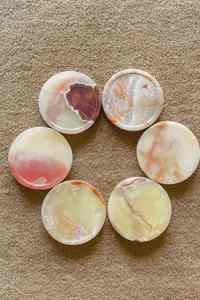 Premium Rosso Levanto <b>Marble</b> <b>Coasters</b> Natural Stone Finish Drink <b>Coasters</b> for Luxury Home Decor Coffee Table Dining and Drink - Product Image 4
