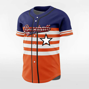 Custom Sublimated Breathable Baseball Jersey Button <b>Down</b> Shirt Sports Personalized Sublimated Name Number Baseball Team Jersey - Product Image 2