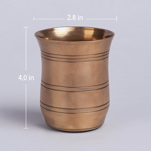 Vaso de latón hecho a mano de primera calidad, tradicional, para agua, leche, jugo y elegante vajilla india. - Product Image 2