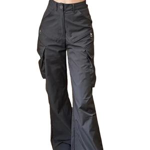 Pantalon Tech de jogging décontracté pour femme Pantalon taille basse solide Pantalon baggy à jambe large Streetwear Pantalon de survêtement oversize - Product Image 1