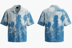 Chemise décontractée d'été à manches courtes, personnalisée avec impression par sublimation, légère, idéale pour les vacances à la plage - Product Image 2