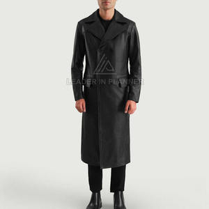 Manteau en cuir d'agneau pour homme avec logo personnalisé, couleur personnalisée, prix raisonnable. - Product Image 3
