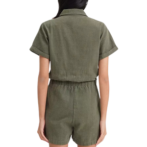 Mono holgado de manga corta con cintura con cordón para mujer, atuendo casual de verano - Product Image 2