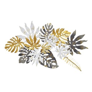 Modern Luxury Gold Metal <b>Leaf</b> Wall <b>Art</b> Decor Creative <b>Leaf</b> Large 3D Wall Hanging Sculpture for Living Room - Product Image 1