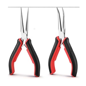 2-Piece 6" Needle Nose Pliers Set – Mini Long Nose & Bent Nose Precision Pliers | <b>Small</b> Fine Tip Jewelry Making <b>Tools</b> - Product Image 1