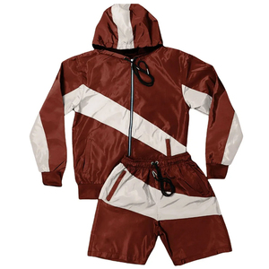 Men's Size <b>Vintage</b> Casual Spring Fitness <b>Windbreaker</b> Short Sets Breathable Satin Fabric for Outdoor Use Track Suit - Product Image 5