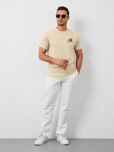 Camiseta de Manga Corta Casual para Hombre, Marca AMY, 100% Algodón, Corte Regular, Lisa, con Logotipo Personalizado al por Mayor - Product Image 4