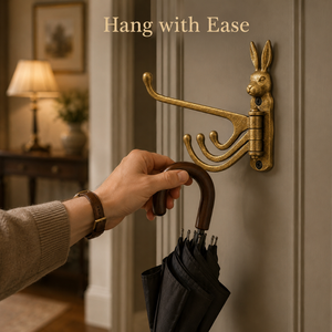 Decorative Rabbit Brass Foldable Wall <b>Hook</b> Vintage Wall Mounted Swivel Coat <b>Hook</b> Heavy Duty Key <b>Towel</b> Bag Hanger Home Organizer - Product Image 3