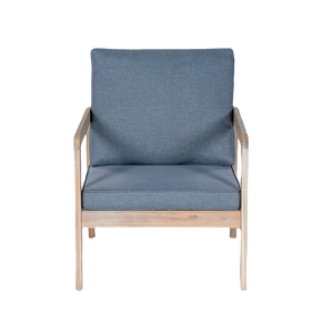Best Price Modern Wood Armchair | Natural <b>Frame</b> & Blue Cushion | Vietnam Supplier - Product Image 2