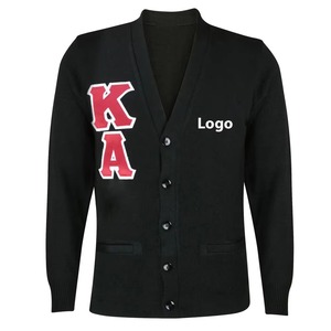 เสื้อคาร์ดิแกนถักสำหรับผู้หญิงสไตล์กรีก ราคาประหยัด พร้อมปักโลโก้แบบกำหนดเอง และลายปักแบบแอพพลิเคสำหรับชมรมนักศึกษา - Product Image 5