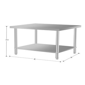 Commercial <b>Work</b> <b>Table</b> 48*24 Stainless Steel Kitchen Prep <b>Table</b> with Under Shelf for Restaurant and Home Use - Product Image 3