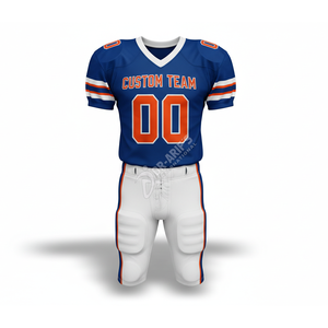 Maillot de football américain personnalisé pour équipe, col en V, manches courtes, sublimation, évacuation de l'humidité, vêtements de sport pour hommes - Product Image 1