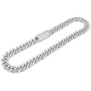 Cadena cubana de plata de ley totalmente engastada con diamantes de laboratorio de corte brillante tipo baguette en oro, estilo hip hop moderno, regalo de la India - Product Image 3