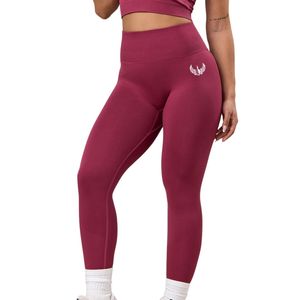 Women's High Rise Seamless Knitted <b>Leggings</b> Pink Training Fitness Yoga Workout Athletic Activewear Quick Dry Breathable - Product Image 1