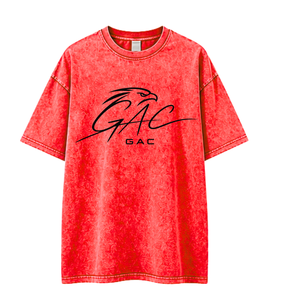<b>Mens</b> Vintage Washed Cotton T-<b>Shirt</b> Loose Casual Short Sleeve Crew Neck Streetwear Custom <b>Silk</b> Screen Printed Garment Dyed - Product Image 1