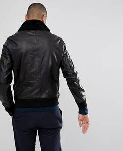 Chaqueta de cuero genuino personalizado para motorista, chaqueta de cuero transpirable para motocicleta para hombre con cuello de piel de oveja - Product Image 2