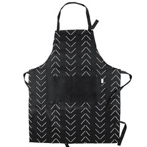 Delantales de chef de algodón orgánico 100%, babero de cocina negro con logotipo personalizado, dos bolsillos de poliéster impermeables, utensilio promocional - Product Image 2