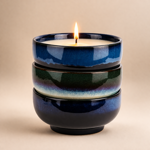 Recipiente de Cerámica Verde Glaseado para Velas, Tazón Ancho, Grueso, Resistente al Calor, Acabado Liso, para una Sola Vela, Decoración Elegante para el Hogar - Product Image 4