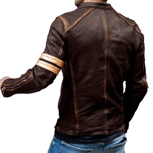 Professional Manufacturer Made <b>Winter</b> Warm Men's High Street Vintage <b>Leather</b> Biker <b>Jacket</b> Waterproof Breathable Plain Dyed - Product Image 5