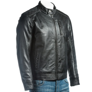 Winter High Quality Men's Trendy Slim Fit Leather <b>Jacket</b> Youth Casual <b>Fleece</b> <b>Lined</b> Quilted <b>Jacket</b> Coated Warm <b>Jacket</b> - Product Image 1