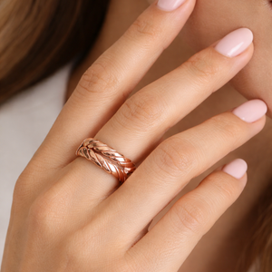 Bague de thérapie magnétique artisanale en cuivre pur, bijou artisanal réglable, moderne, traditionnel, antique, léger pour homme - Product Image 2