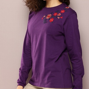 T-shirt Femme Tendance Personnalisable avec Broderie et Épaules Tombantes, 100% Coton, Orné d'Appliques et de Patchs, Fabriqué au Bangladesh 2026 - Product Image 5