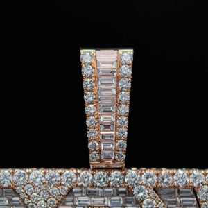 Custom Full Iced Emerald Cut Baguette Moissanite Pendant Necklace Trendy Hip Hop Style <b>Rope</b> <b>Chain</b> Made Silver Jewelry for - Product Image 5