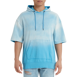 เสื้อฮู้ดแขนสั้นผ้าฟลีซคอตตอน 100% ระบายอากาศได้ดี พิมพ์ลายดิจิทัล รุ่นใหม่ล่าสุดสำหรับผู้ชาย ฤดูหนาว ปี 2026 แพ็ค 2 ชิ้น - Product Image 1