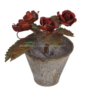 Guldasta Arte de la pared Decoración artesanía india maceta de hierro decorar plantas Navidad Color Natural Multi hoja de hierro antiguo Showpiece - Product Image 4