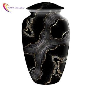 Urne funéraire en métal haut de gamme, finition marbre élégante, pour adultes, décorative, pour cendres, couvercle sécurisé durable, urnes funéraires faites à la main, souvenir funéraire - Product Image 3