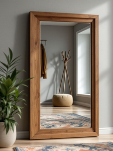 Miroir mural en bois artisanal moderne, best-seller, avec couleur personnalisée pour mariage et décoration intérieure, prix depuis l'Inde - Product Image 6