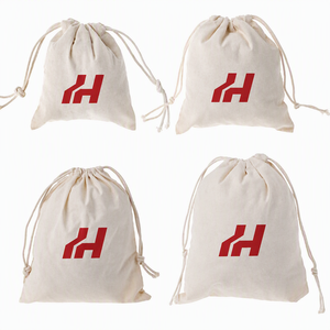 Wholesale Eco-Friendly Canvas Pouch Custom logo Printed Canvas Drawstring <b>Bag</b> with Double String Drawstring <b>Bag</b> - Product Image 2